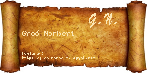 Groó Norbert névjegykártya